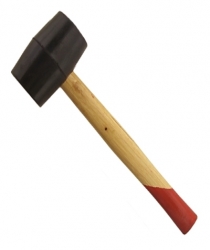  Киянка резиновая 55 мм (350 гр) черная резина, деревянная ручка 