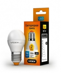  Светодиодная лампа LED  Videx G45e 5W E27 4100K 220V 